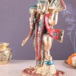 Pure Brass Sanjeevani Hanuman Idol 15" | Large Size Divine Sculpture | 9.14 kg Powerful Devotion | 9" Width, 7" Depth | Temple & Home Decor